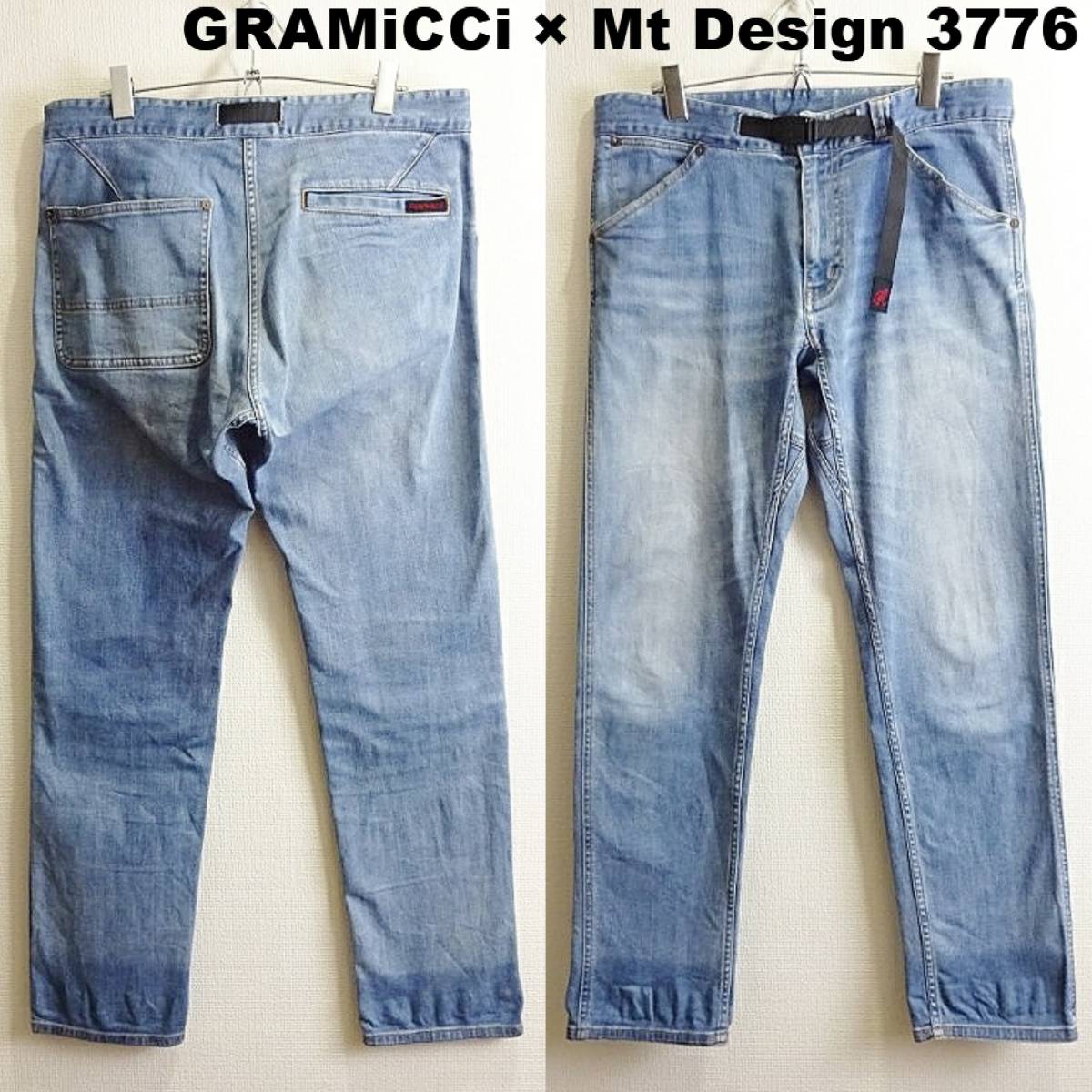 即決★ 送料無★ グラミチ×Mt Design 3776　コラボ　クライミングパンツ　W85cm　ストレッチ　スリム　明青　GRAMICCI　F770