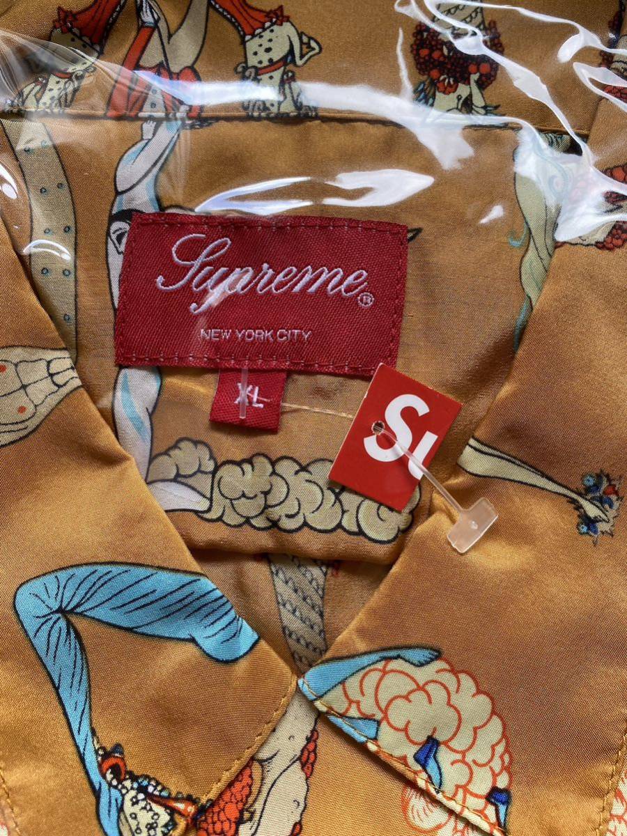 【XL】新品 Supreme Alphabet Silk Shirt Black シュプリーム アルファベット シルク シャツ 18SS レーヨンシャツ オレンジ