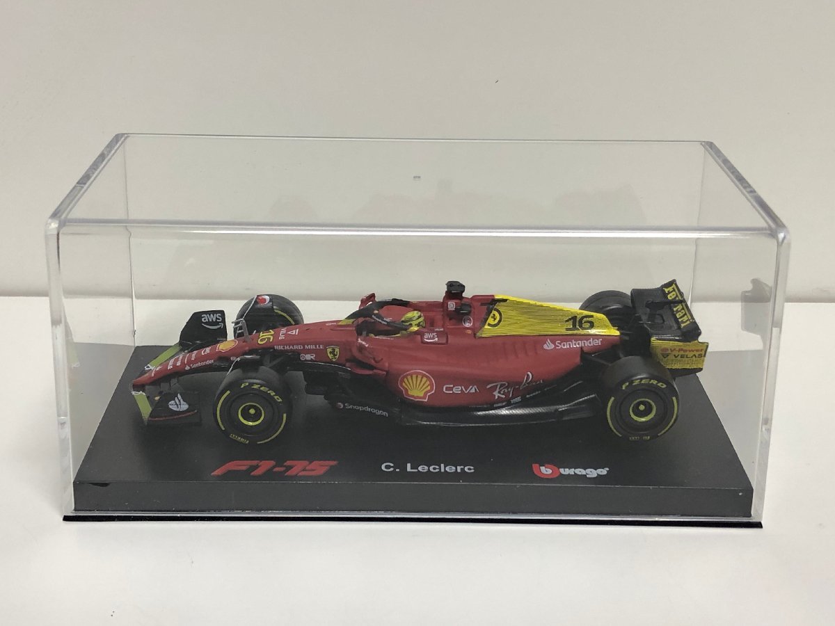 Burago signature 1/43 Ferrari F1 75 #16 LECLERC MONZA GP Ferrari ru clair BBurago case attaching 