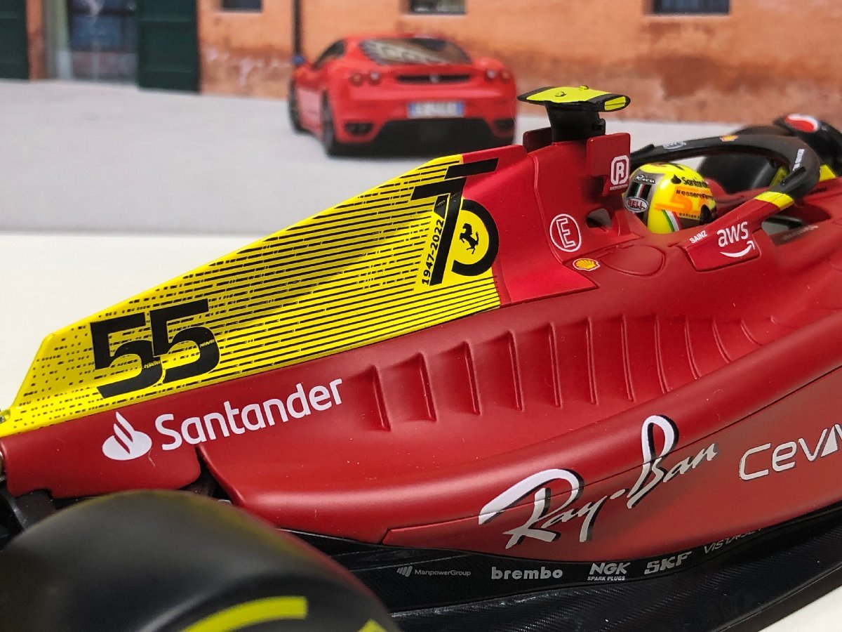 Burago 1/18 Ferrari F1 75 #55 CARLOS SAINZ MONZA GP　フェラーリ　サインツ　ブラーゴ_画像10