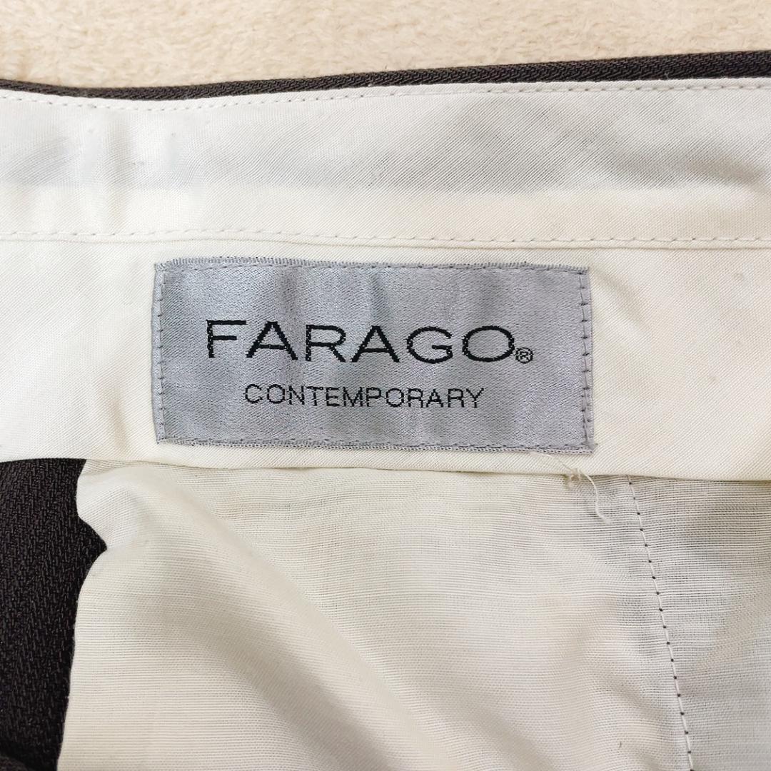 【FARAGO】ファラゴ スラックス パンツ ジップフライ 85 タック スーツ カジュアル メンズ オフィス ビジネス 定番 チャコールグレー_画像8