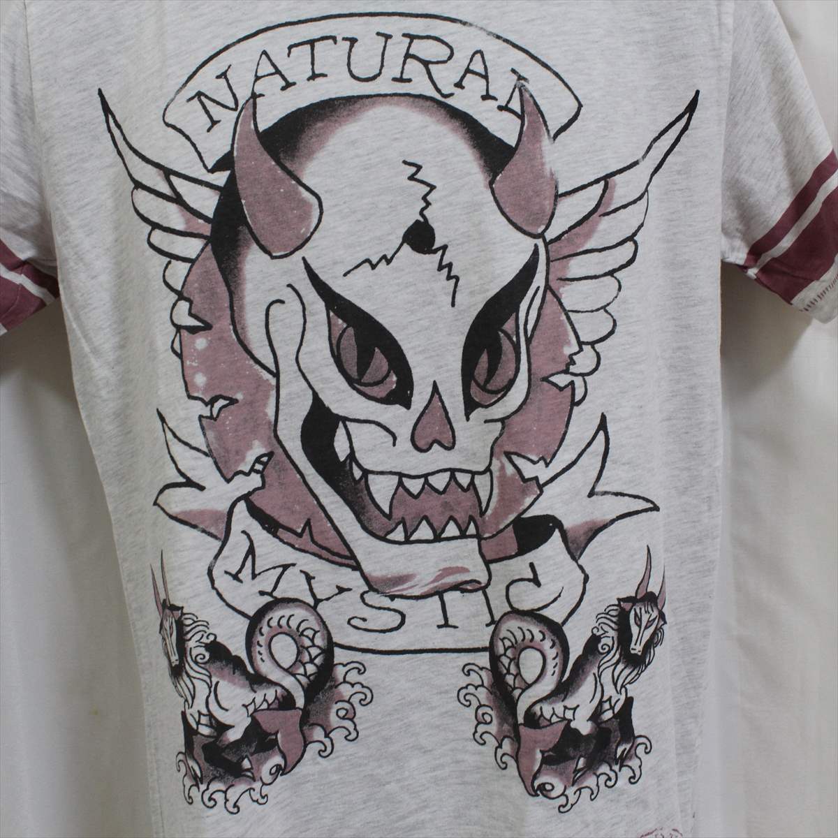 エドハーディー ED HARDY メンズ半袖Ｔシャツ ヘザーグレー Sサイズ 新品 grey HORNED MONSTER アメリカ製_画像3