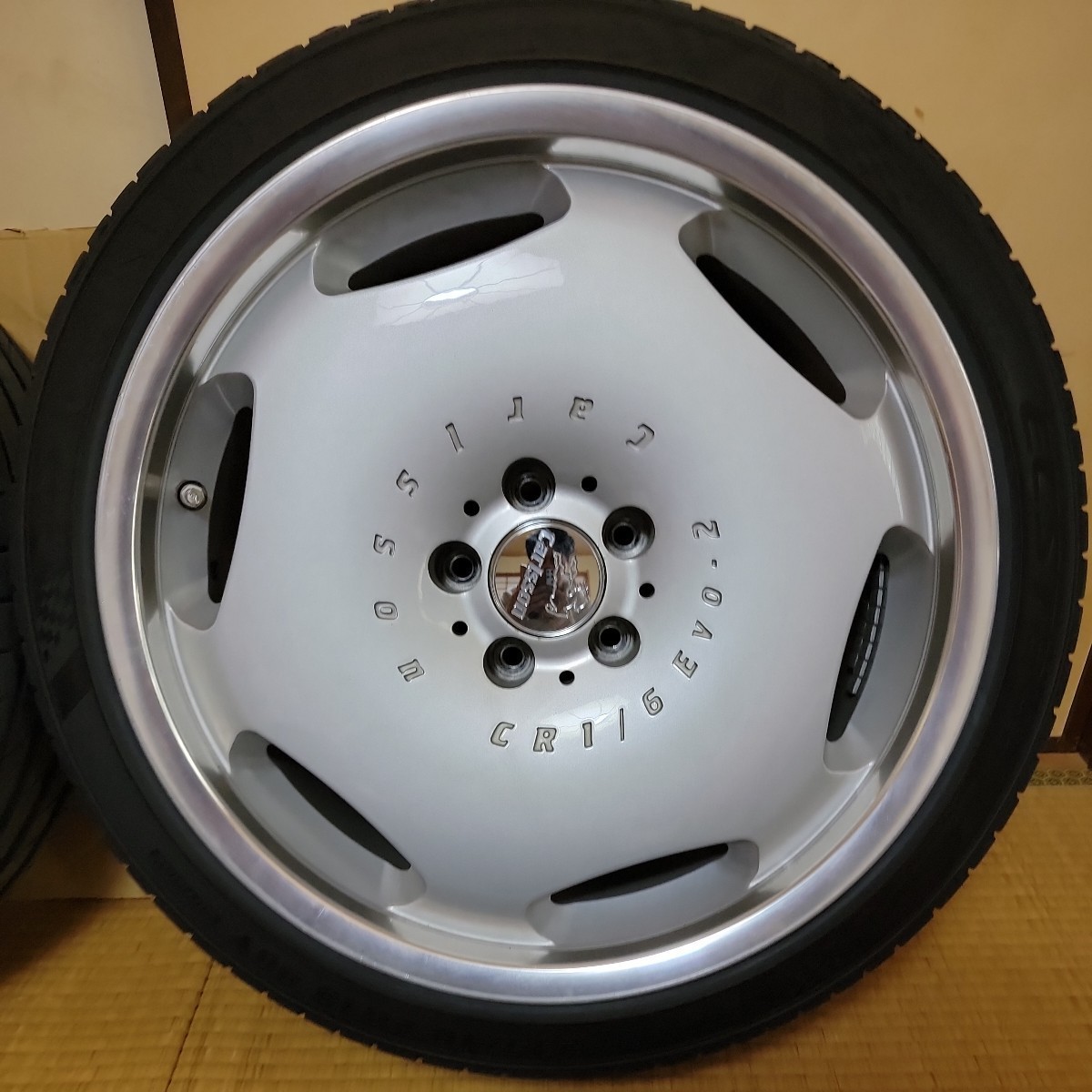 希少 カールソン 19インチ EVO2 9.5J 40 4本通し 235 40 19 バリ山