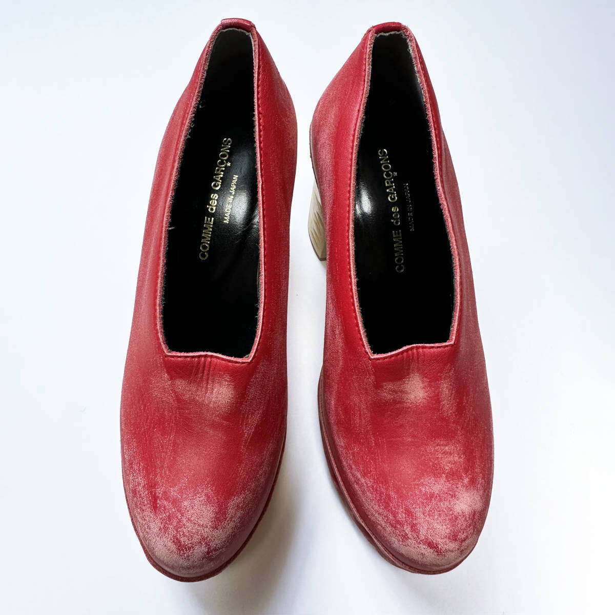 12AW 二次元 製品加工 レザー シューズ ハイヒール COMME des GARCONS 2012AW 2012 2次元 Garment Finish High Heeled Leather Shoes_画像、説明文の転載・加工、編集利用禁止。