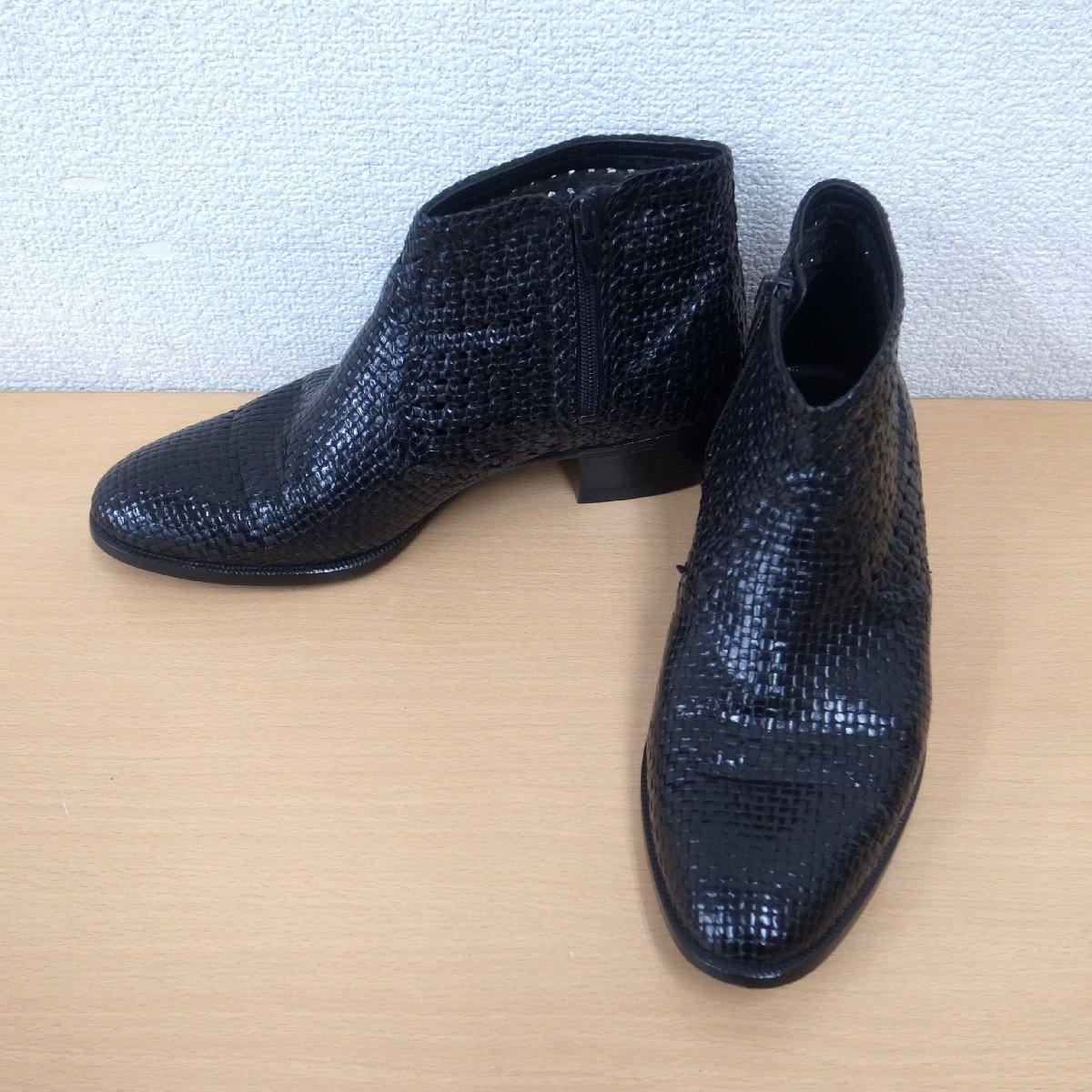 3115T [ genuine article guarantee ] Marellima Rely mesh side Zip boots short boots leather black 23cm