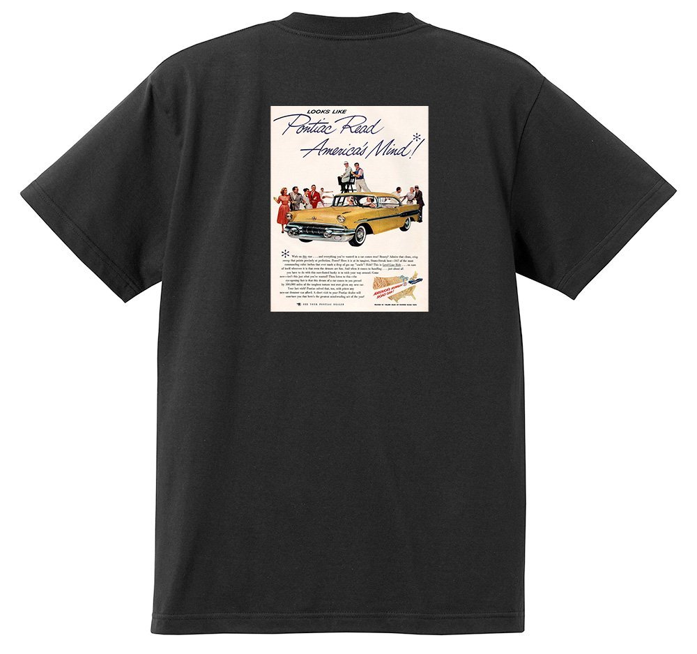 アドバタイジング ポンティアック 456 黒 Ｔシャツ 1957 スターチーフ スーパーチーフ チーフテン サファリ_画像1