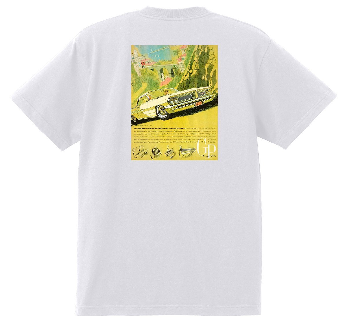 アドバタイジング ポンティアック Ｔシャツ 416 白 1962 グランプリ テンペスト ボンネビル カタリナ アメ車_画像1