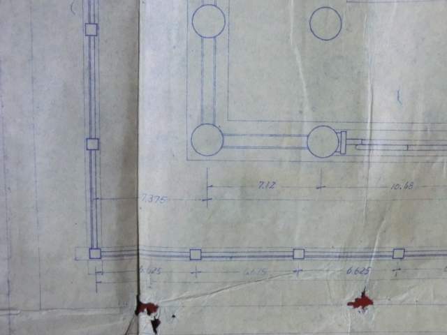 【破格値下げ】 設計図青写真○昭和期 郵便物 第一図 金堂平面図 法隆寺 その他