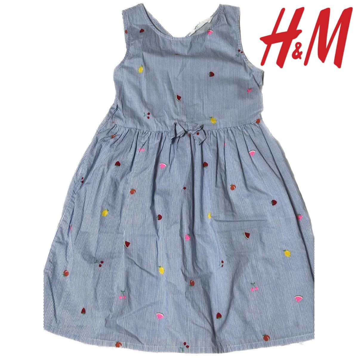 ヤフオク! - 【送料無料◇美品】H&M ノースリーブ ストライプワンピー...
