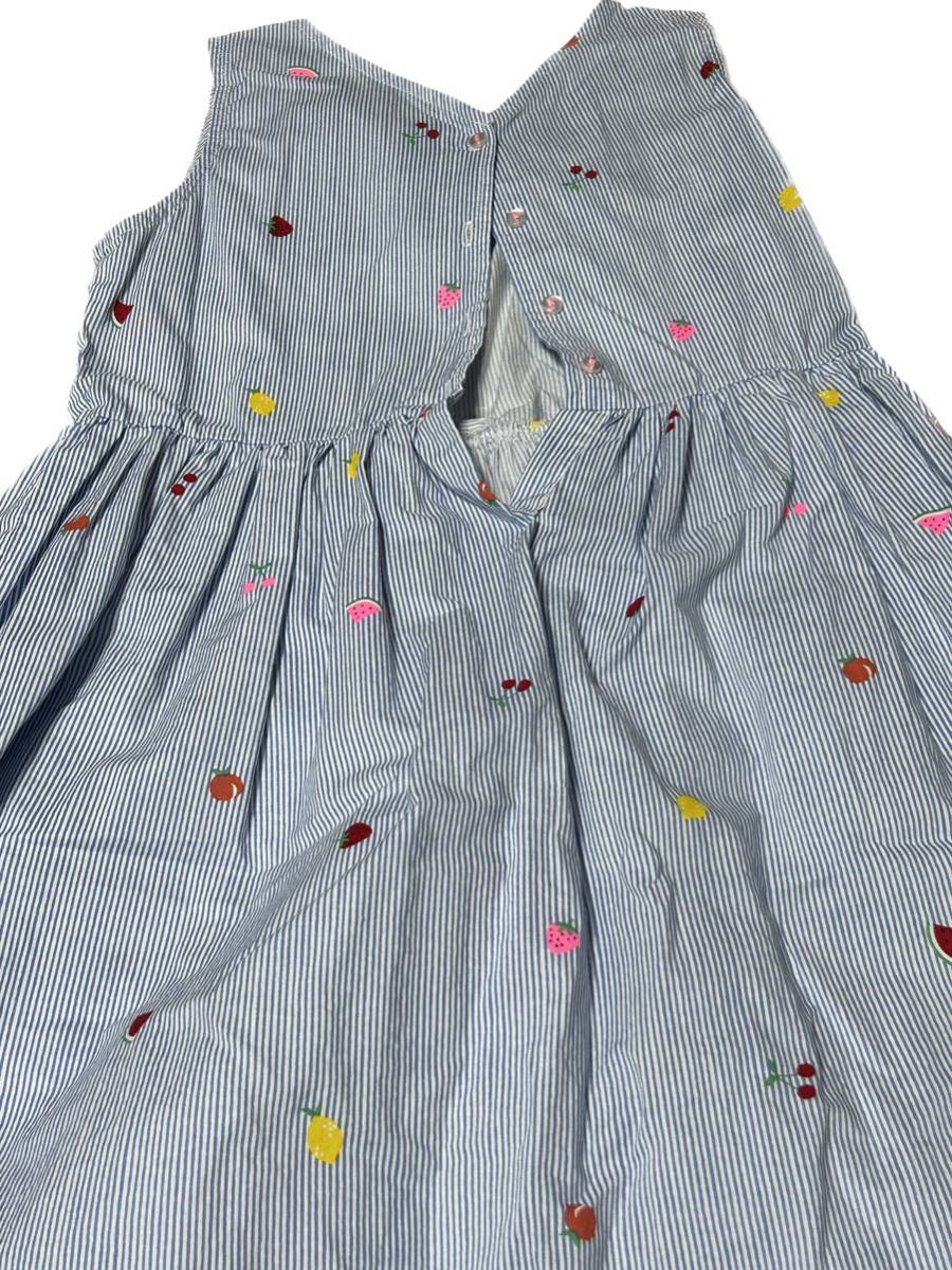 送料無料◇美品】H&M ノースリーブ ストライプワンピース ◇ サイズ130