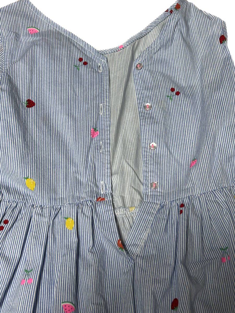 送料無料◇美品】H&M ノースリーブ ストライプワンピース ◇ サイズ130
