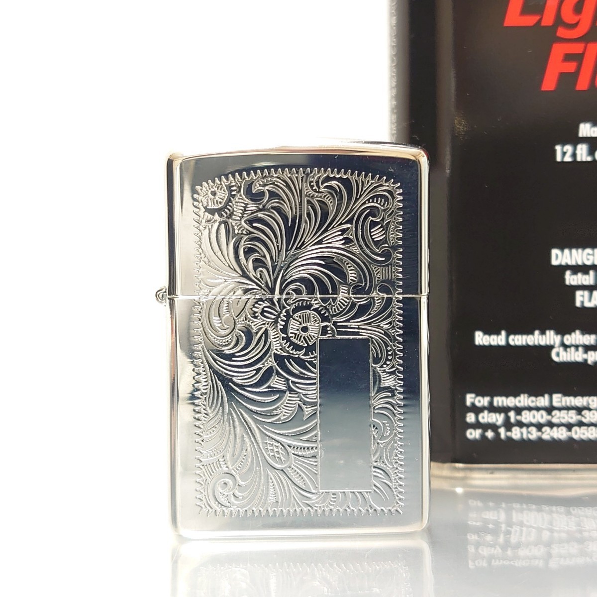 未使用 ZIPPO ジッポ ベネチアン 両面彫加工 オイルライター レギュラーサイズ モデルナンバー352 1997年 MADE IN USA プラケース 取説の画像8