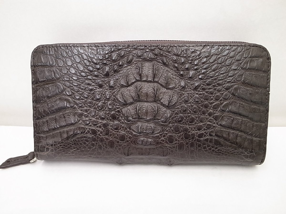 最安値 展示品☆クラウンヘッド カイマンクロコ ワニ本革 ラウンド