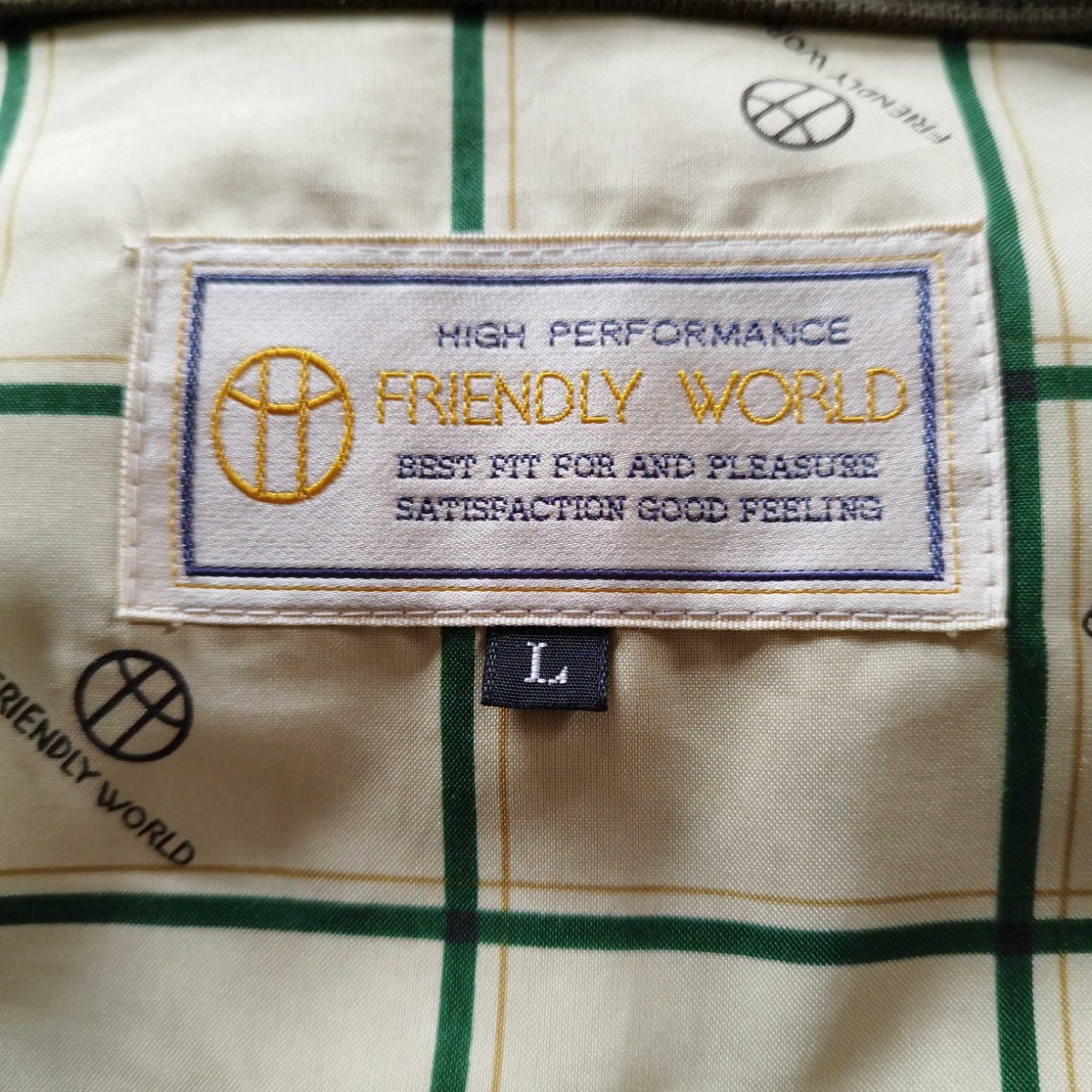 90s レア FRIENDLY WORLD check blouson ブルゾン ライダース ジャケット スウィングトップ フレンドリーワールド ウール チェック 日本製_画像7