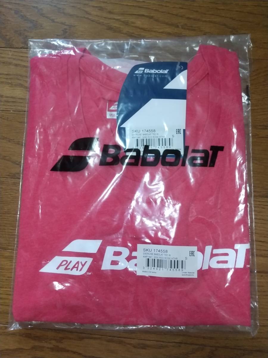 【日本未展開】BABOLAT（バボラ）レディース EXERCISE(エクササイズ) Tシャツ（US/EU：S）レッドローズ