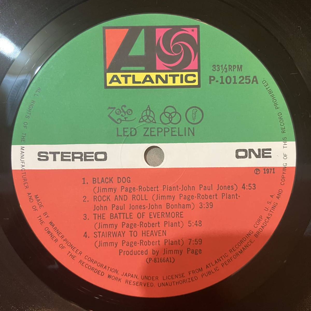 03H 国内盤 美盤 Led Zeppelin / レッド・ツェッペリン IV P-10125A LP