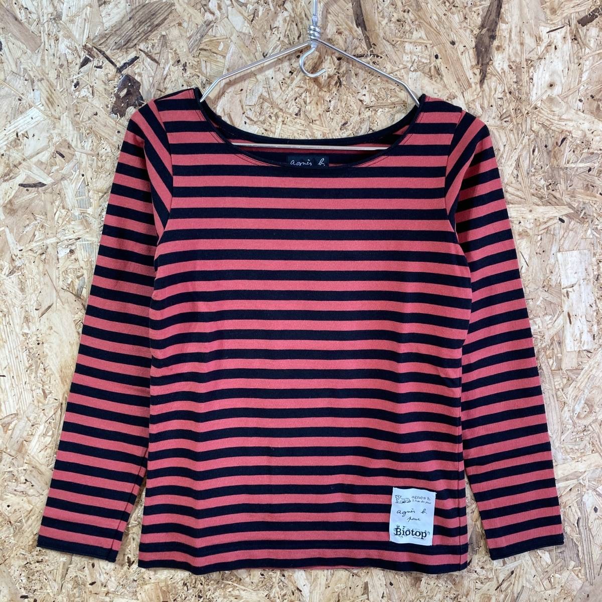 agnes b レディース BIOTOP ボーダー 長袖 Tシャツ T1 コラボ 別注 限定 ビオトープ|PayPayフリマ agnes b. BIOTOP別注 カットソー