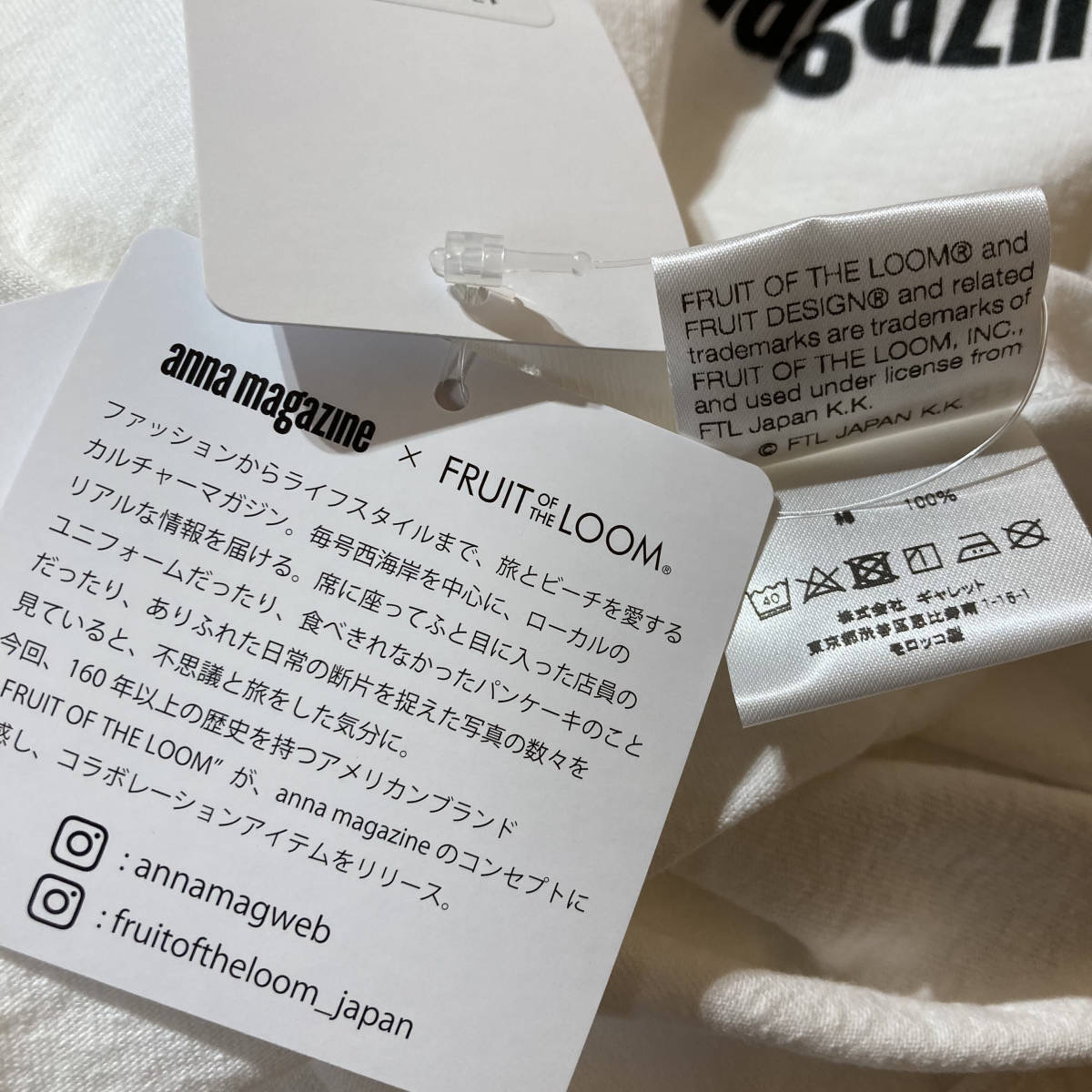 FRUIT OF THE LOOM anna magazine 半袖 Tシャツ S M XL コラボ 別注 限定 フルーツ オブ ザ ルームの画像10