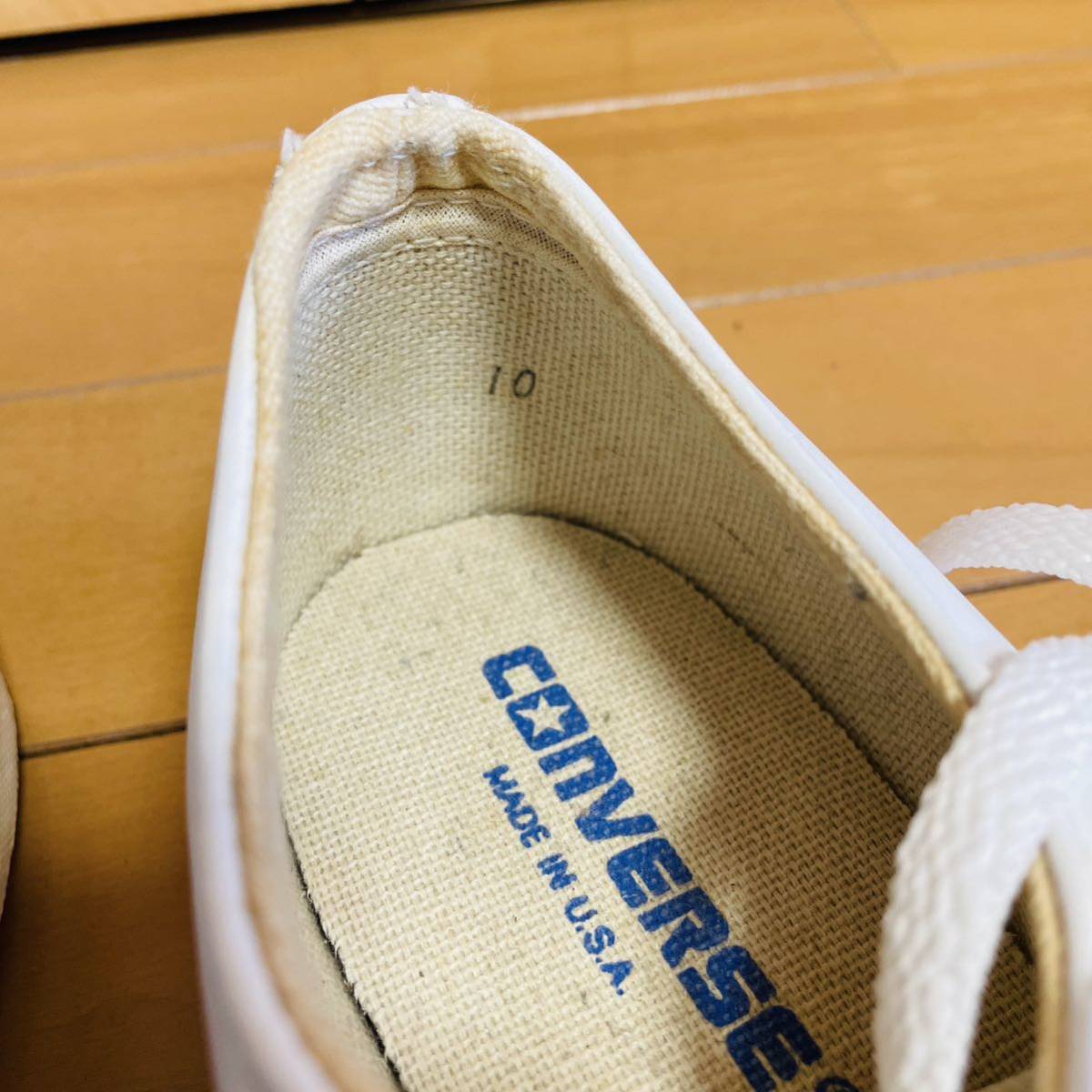 90s デッドストック コンバース ジャックパーセル レザー 10 白 usa製