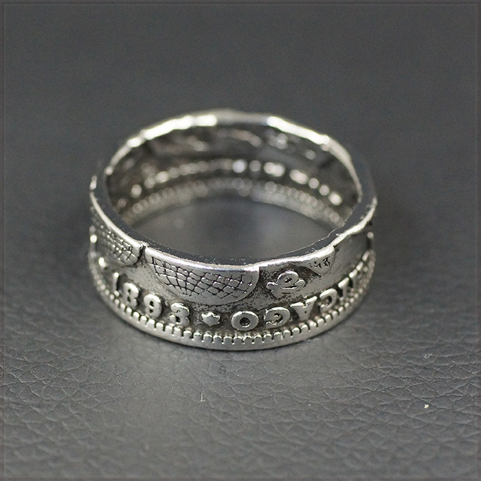 [RING] VINTAGE HALF DOLLAR アメリカ 1893年 コロンビア博覧会 ハーフダラー 50セント銀貨コイン デザイン 9mm リング 11号の画像7