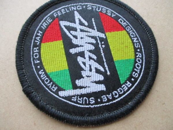 90s Stussy Designs ワッペン/ステューシーVINTAGEビンテージREGGAEロゴLOGOパッチPATCHアップリケSURFレゲエROOTSラスタJAH S93_画像4