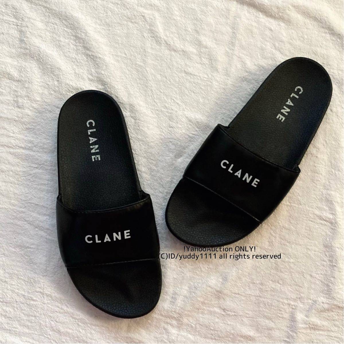 未使用 CLANE SANDALS ブラック レディース 24cm クラネ ブラック ロゴ シャワーサンダル 即決