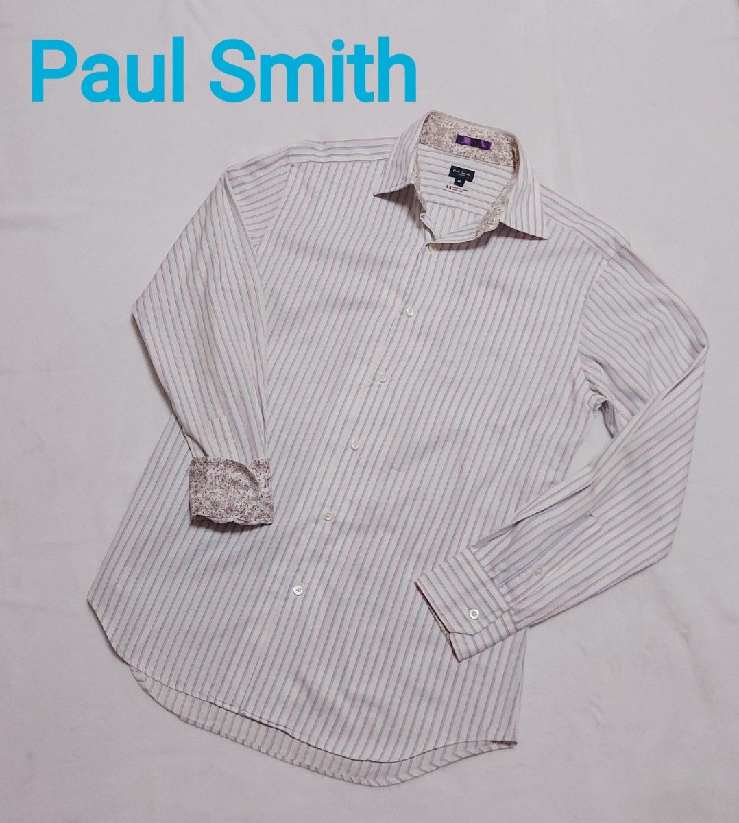 最終値下げ☆美品☆ポールスミス Paul Smith長袖ストライプシャツ L相当 白