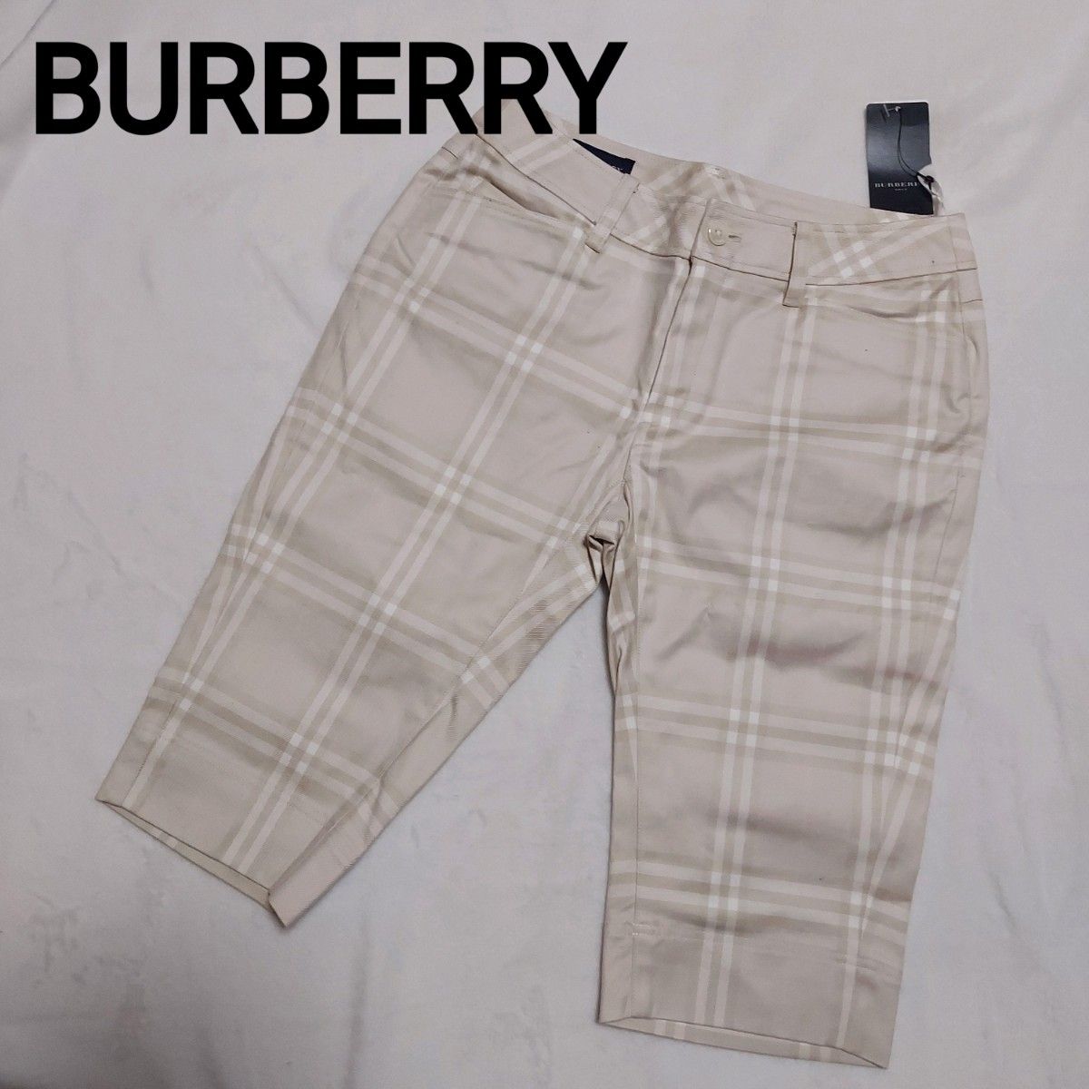 最終値下げ☆新品タグ付き☆バーバリー BURBERRYノバチェックパンツ  38 M ゴルフ アイボリー