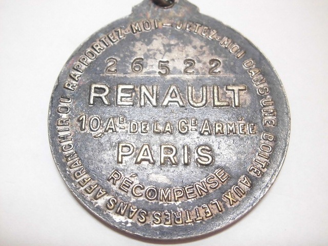 * редкий редкий товар Франция Париж Vintage брелок для ключа * F69... Renault автомобиль 
