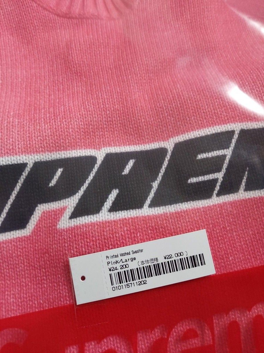 新品!Supreme Printed Washed Sweater pink L | noonanwaste.com