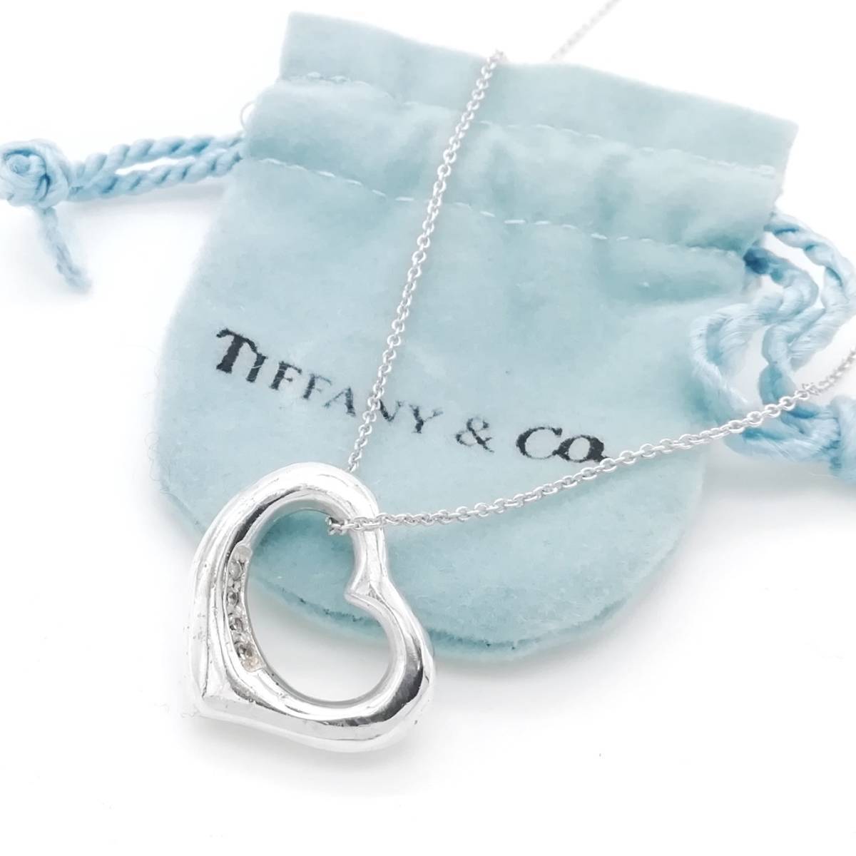 美品】TIFFANY＆Co. ネックレストップ オープンハートSv925-