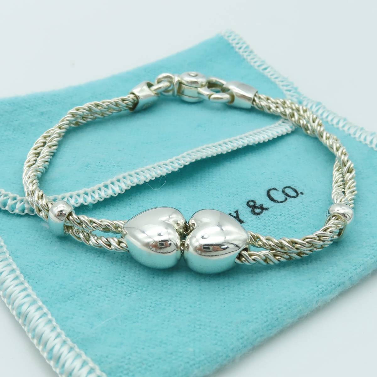 TIFFANY&Co. ハート ダブルロープ ブレスレット SV925