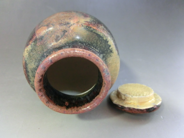 茶入れ□祖母懐茶入れ 飴釉 時代物 桐箱付 古いお茶道具 古美術 時代物