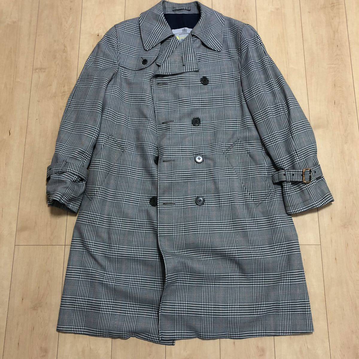 '70s Aquascutum アクアスキュータムAqualene 英国製 グレンチェック トレンチコートビンテージ