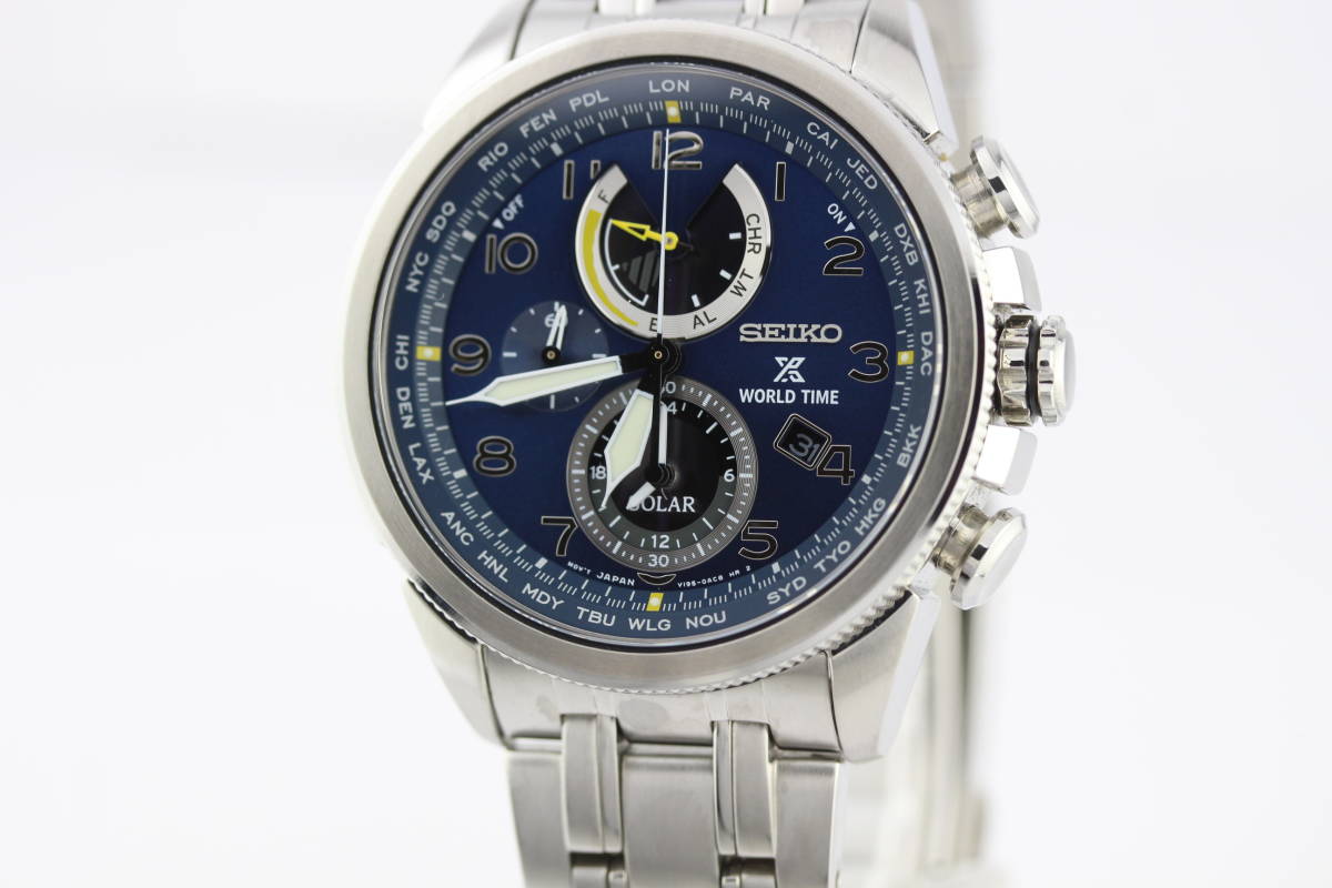 SEIKO セイコー プロスペックス ワールドタイム SSC507PX ソーラー メンズ V195-0AD0 良品_画像1