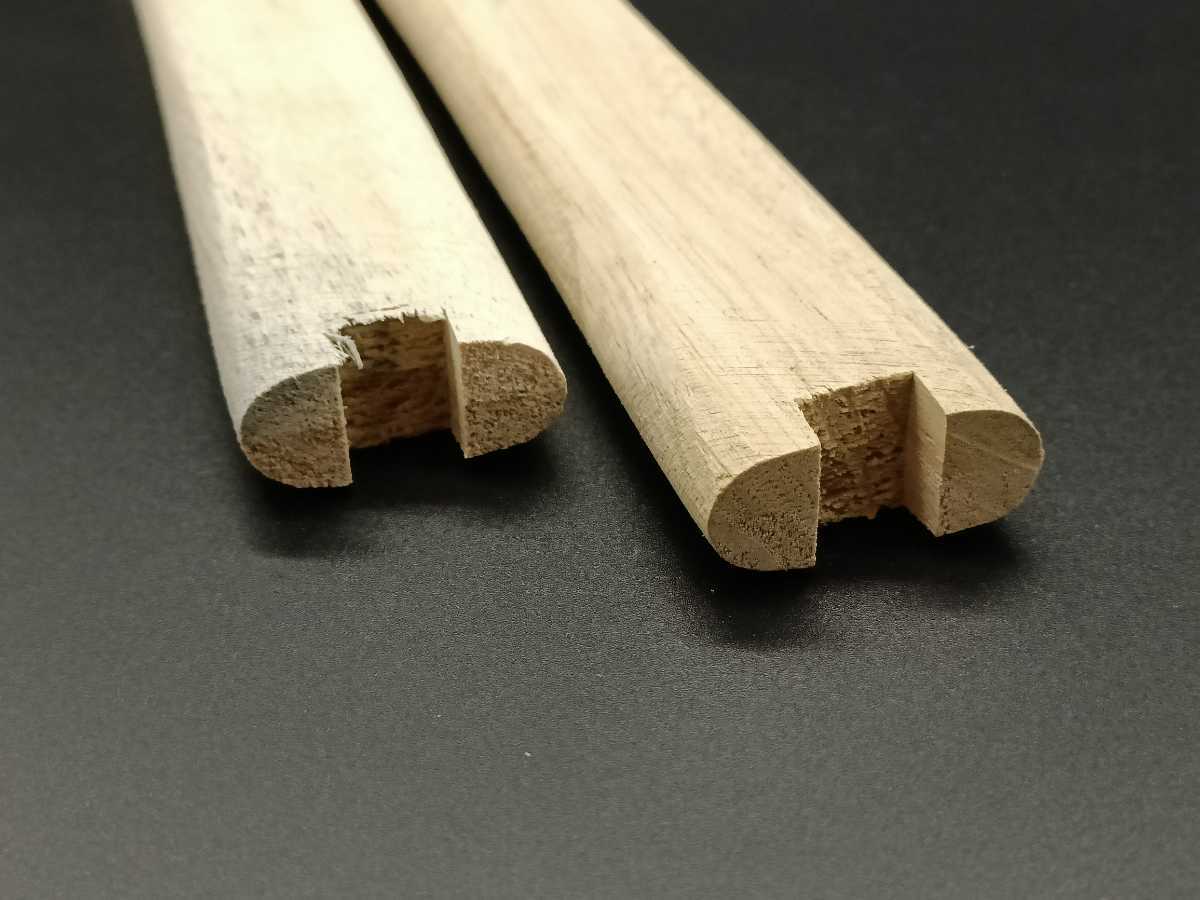 日本刀柄 大刀柄 30/26CM 木材柄 目釘付き 柄材 2本セット 木製の画像4