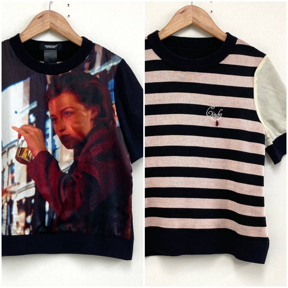 20SS UNDERCOVER CINDY SHERMAN 転写 ニット 半袖 カットソー フォト ボーダー 2サイズ アンダーカバー Tシャツ セーター archive 1094_画像1