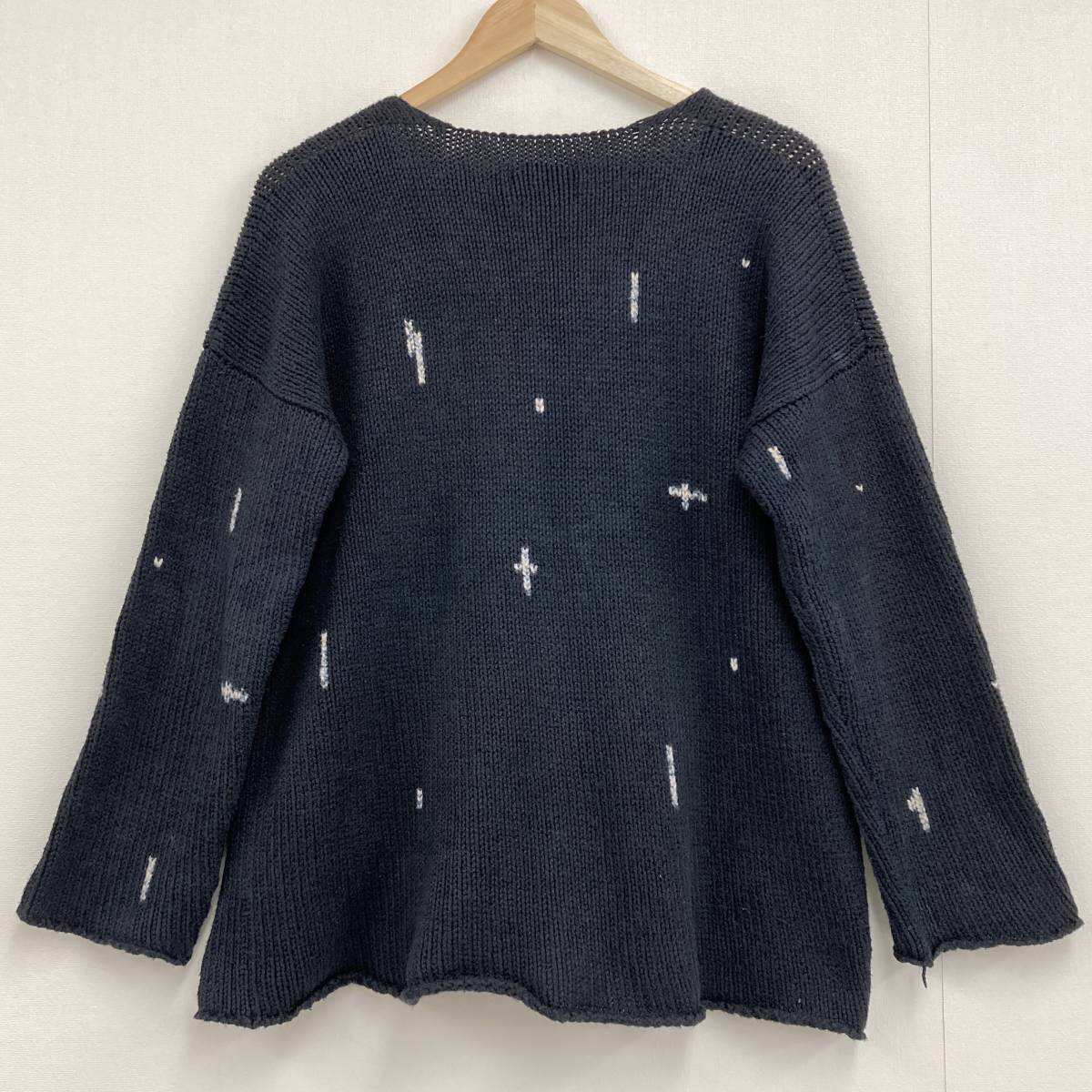 80s tricot COMME des GARCONS 脱色加工 コットン ニット ブラック トリココムデギャルソン ボロルック セーター VINTAGE archive 3020013_画像2