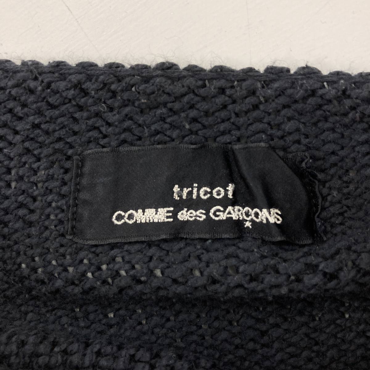 80s tricot COMME des GARCONS 脱色加工 コットン ニット ブラック トリココムデギャルソン ボロルック セーター VINTAGE archive 3020013_画像4
