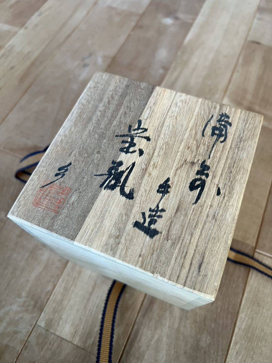 備前焼 川上忠美(陶印有)作 柘榴摘み 宝瓶急須 手造 共箱 茶道具 煎茶道具 茶器 陶印有 作家物 ざくろ摘み