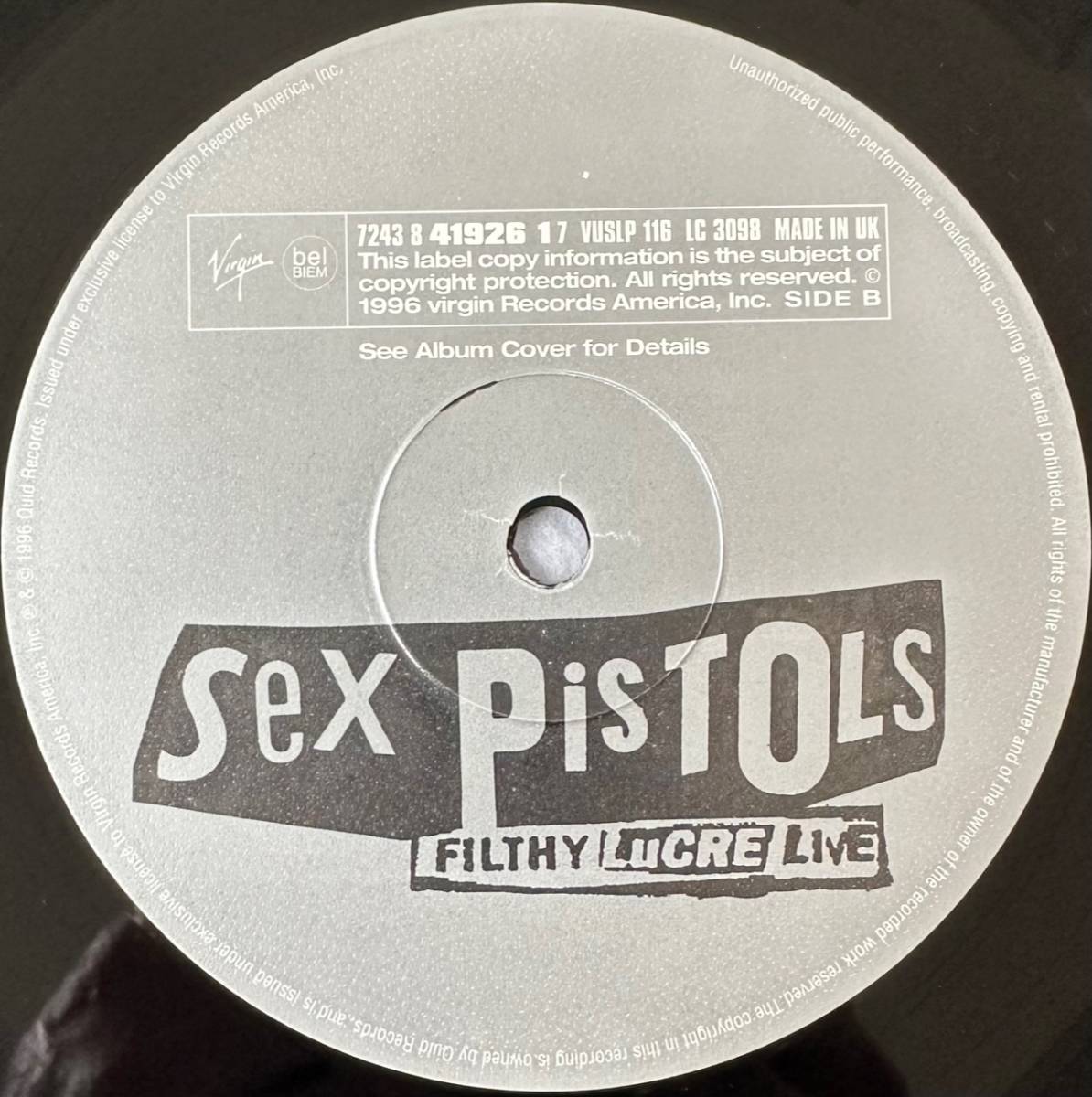 #1996 year original UK record Sex Pistols - Filthy Lucre Live 12~LP 7 24384 19261 7 Virgin Fujiwara hirosiFRAGMENT
