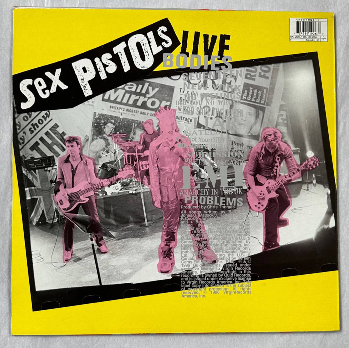 #1996 year original UK record Sex Pistols - Filthy Lucre Live 12~LP 7 24384 19261 7 Virgin Fujiwara hirosiFRAGMENT