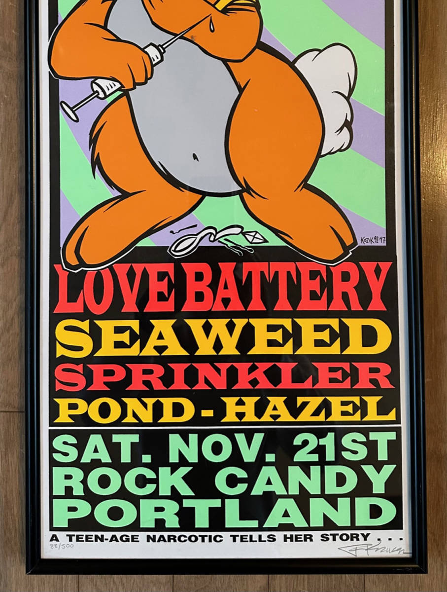 ■1992年　FRANK KOZIK 限定 “SUB POP” ULTRA LAME FEST POSTER PORTLAND 1992 LOVE BATTERY SEAWEED Tour Poster サイン・ナンバー入り_画像3