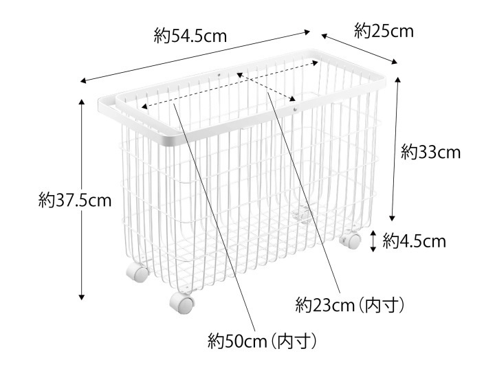  laundry basket wide & low black black stylish with casters . convenience laundry thing inserting basket basket box Yamazaki real industry tower 