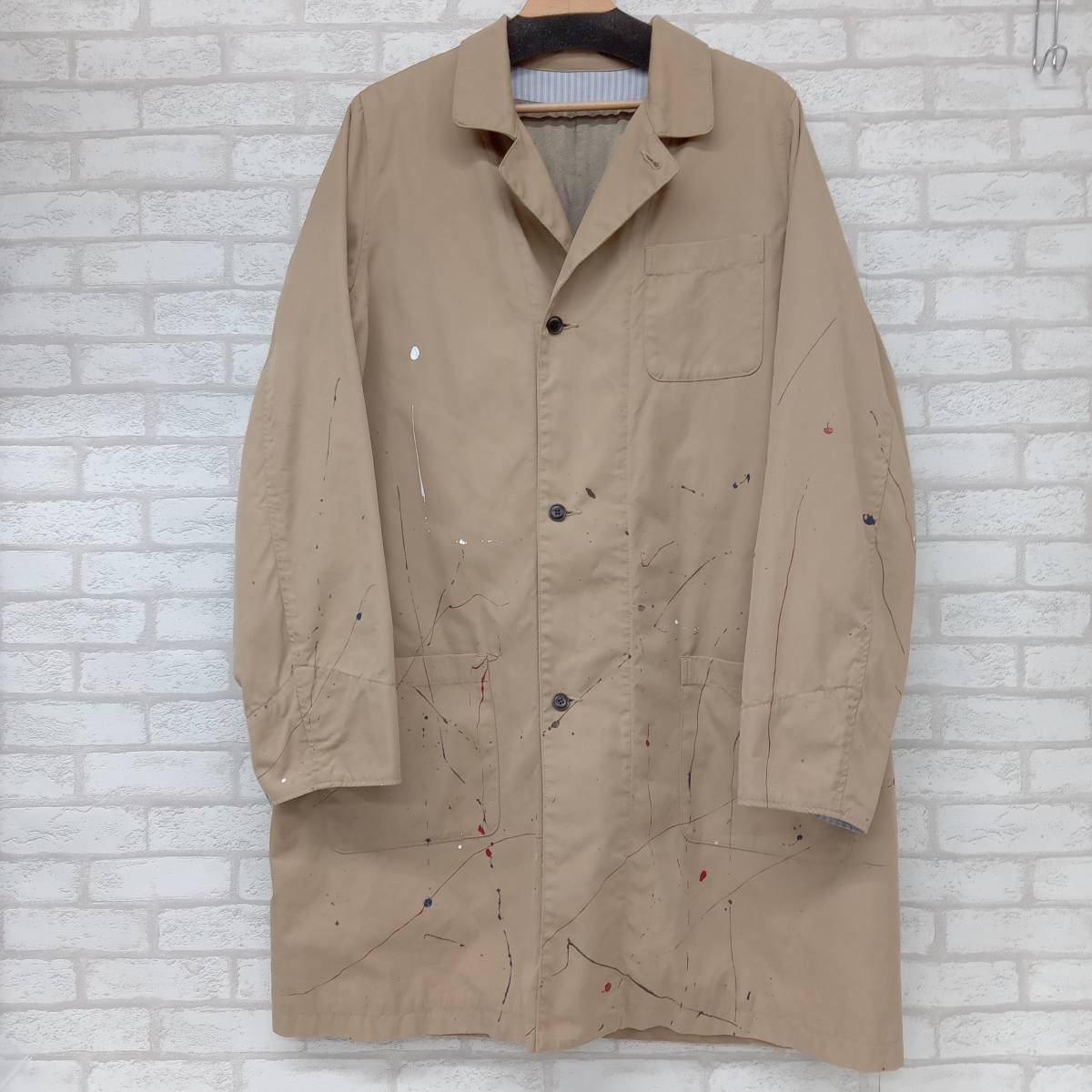 VISVIM WMV 2 GREASE MONKEY COAT 0320105013003 ビズビム グレイスモンキーコート ペイント加工 スプリングコート ベージュ レディース 3_画像1