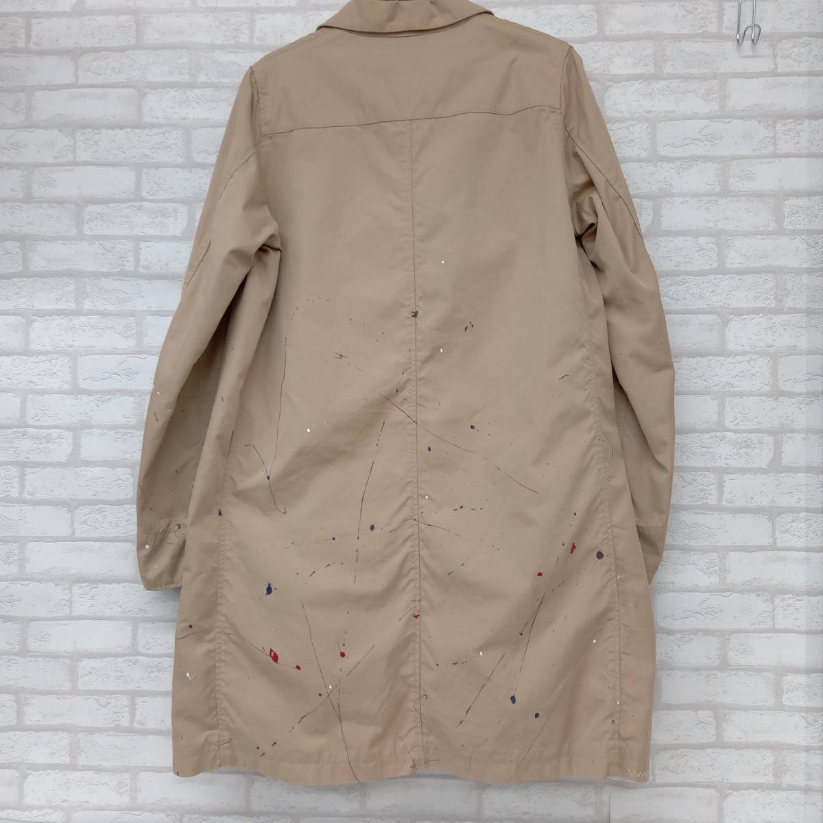 VISVIM WMV 2 GREASE MONKEY COAT 0320105013003 ビズビム グレイスモンキーコート ペイント加工 スプリングコート ベージュ レディース 3_画像2