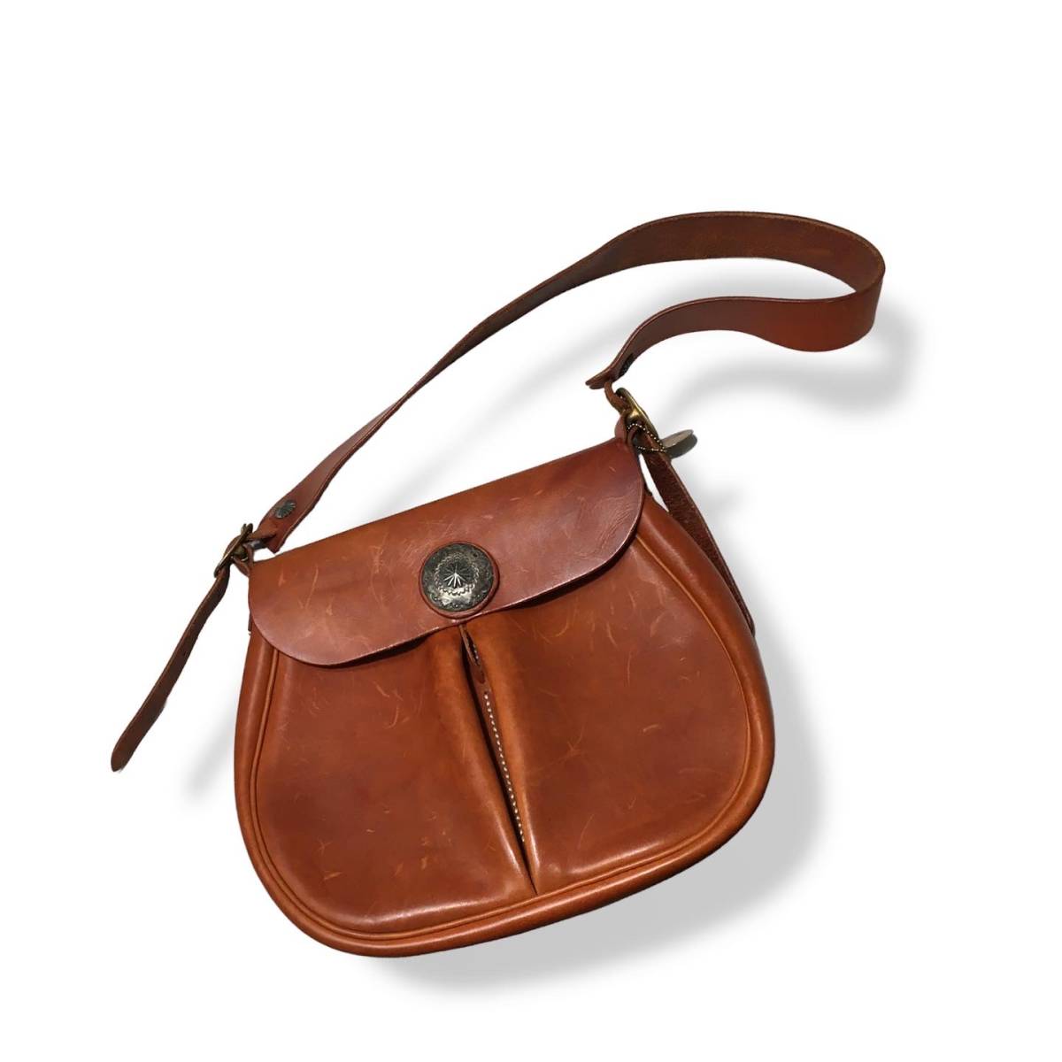 LUCKY JOHN concho button leather Shoulder Bag コンチョボタンレザーショルダーバッグ ラッキージョン 店舗受取可_画像3