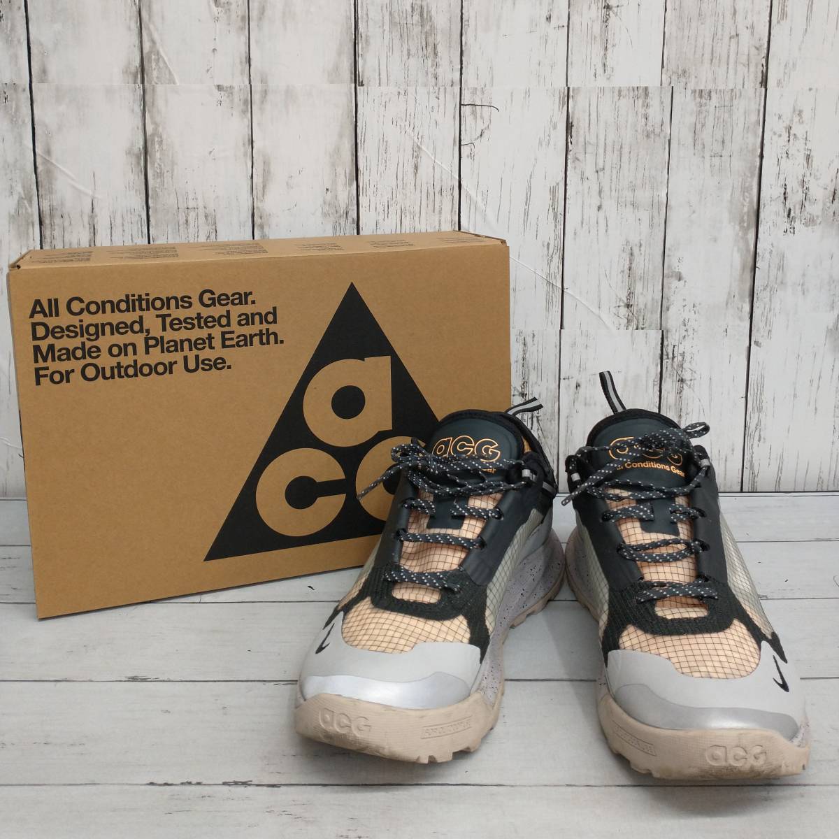 配送員設置 NIKE スニーカー 【箱付き】 ACG グレー ローカット AIR NASU 2 DC8296-001 27.0cm 配送員設置 NIKE スニーカー 【箱付き】 ACG グレー ローカット AIR NASU 2 DC8296-001 27.0cm