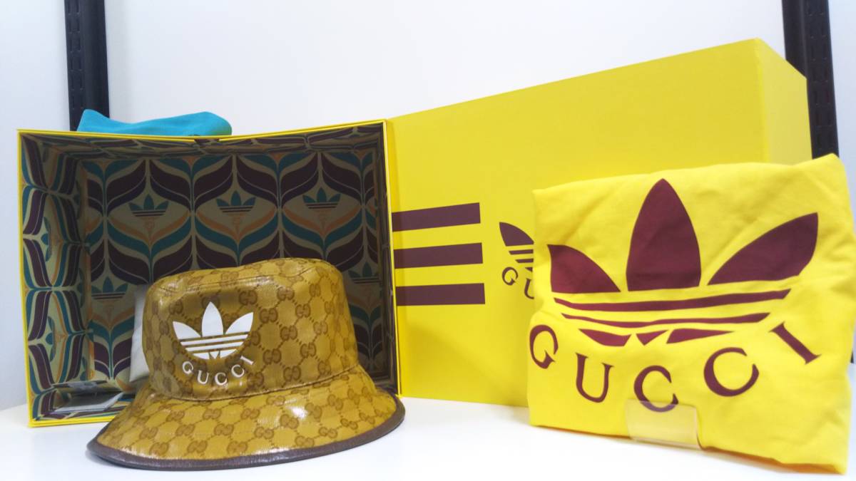 GUCCI| Gucci |adidas| Adidas | сотрудничество | панама |to зеркальный . il |S размер |57cm| коробка есть | пакет есть | шляпа 