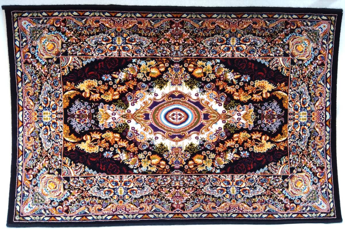 GOLESTAN ゴレスタン マット カーペット 絨毯 アンティーク デザイン アート 模様 花柄 イラン製 繊細 長方形 60×90cm_画像1